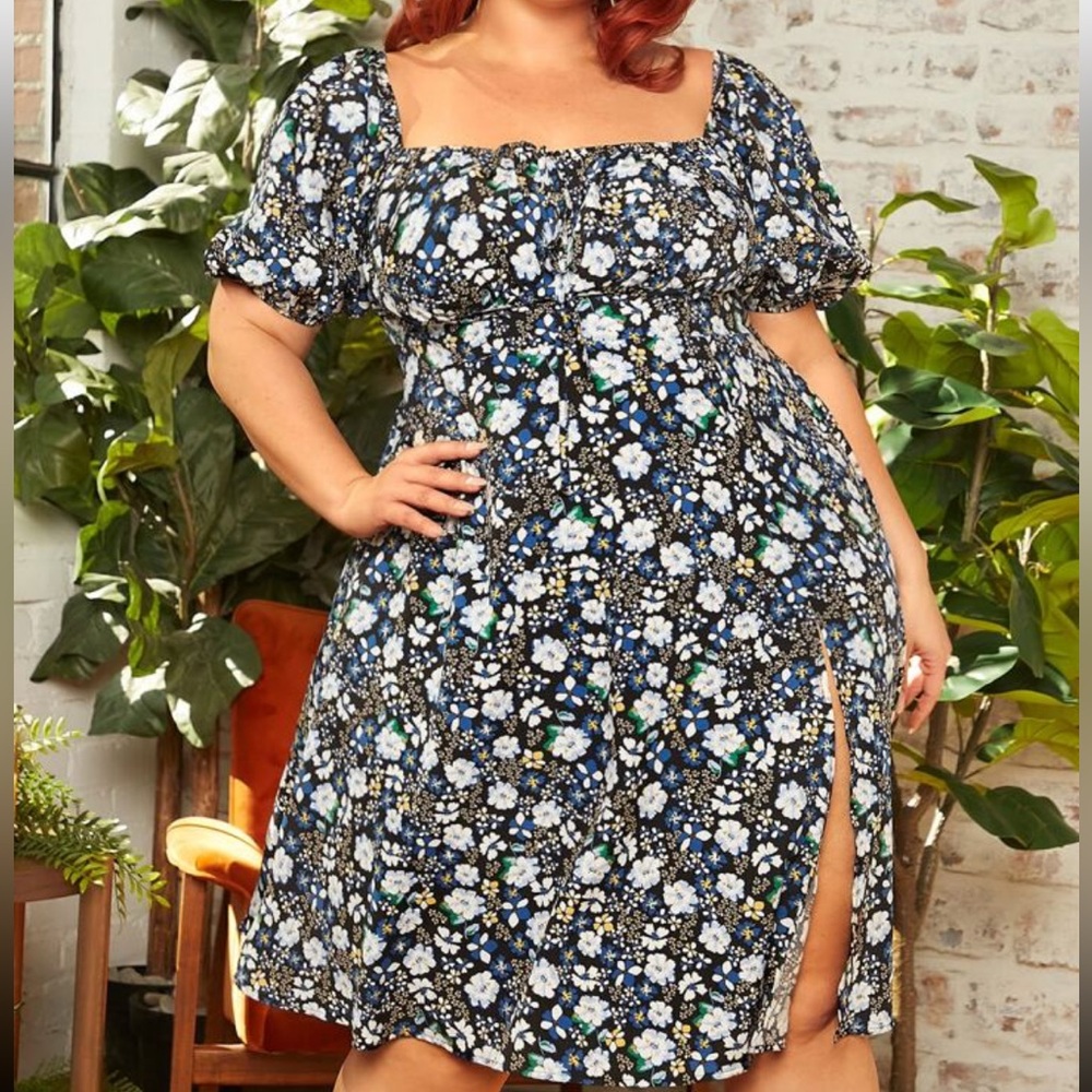 SHEIN Floral Short Sleeve Dress